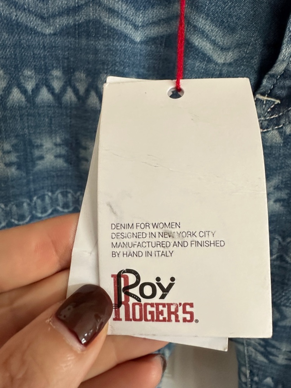 Roy Rogers Blue Denim Jeans with Metal Logo Button - Picture 4 of 8